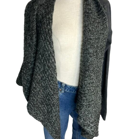 Prana Demure Charcoal Gray Open Draped Cardigan Sweater small - Picture 6 of 8